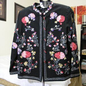 Draper & Damon's Black Oriental Embroidered Jacket Size Small